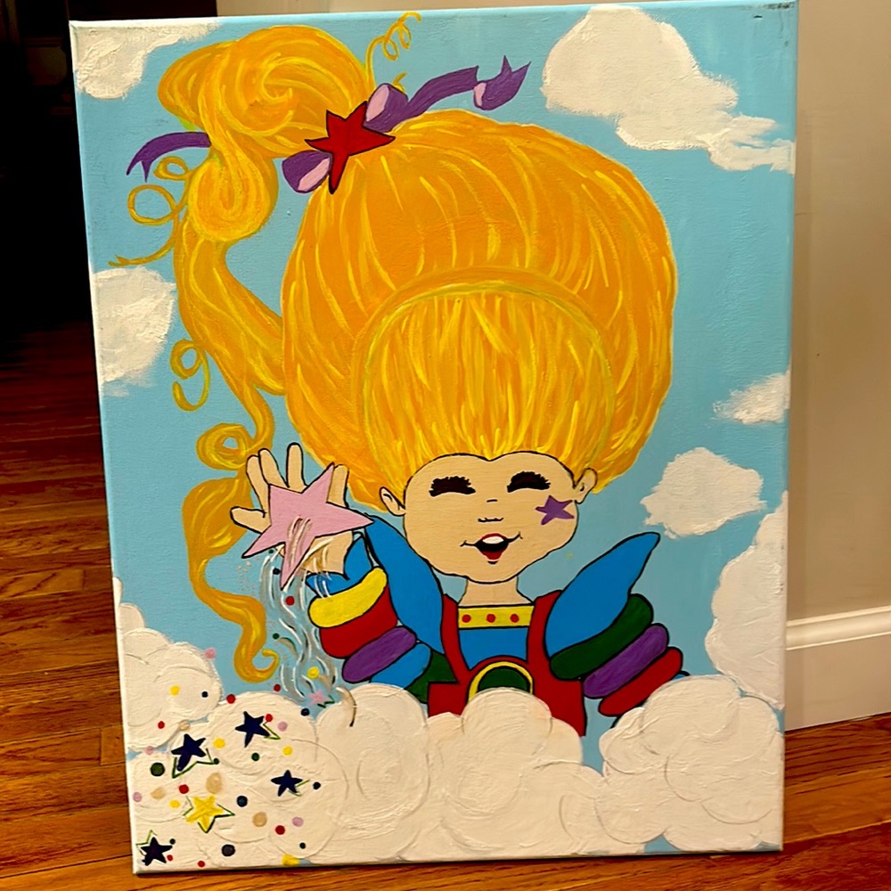 11x14 Rainbow Brite acrylic canvas painting